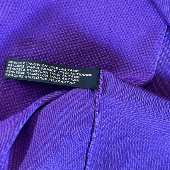 Ralph Lauren Black Label One Shoulder Asymm. Neckline Purple Blouse, Size L - Picture 14 of 15